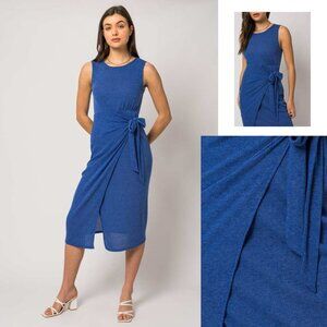 Sleveless Wrap Tie Midi Dress